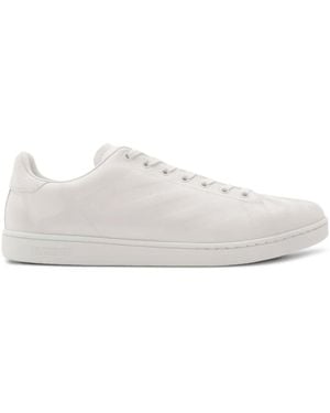 Burberry Embossed-Check Leather Trainers - White