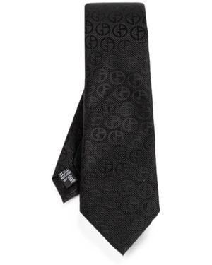Giorgio Armani Logo-Jacquard Tie - Black