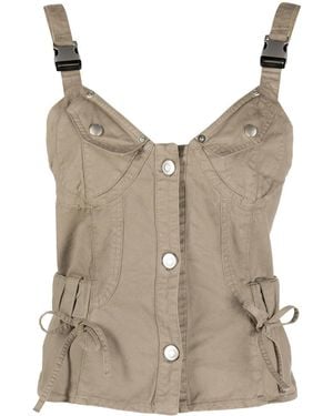 Coperni Buckled Strap Utilitary Top - Women's - Cotton - Grey
