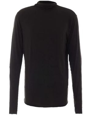 Thom Krom Stehkragen-Pullover Mit Ziernaht - Schwarz