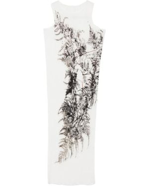 Issey Miyake Pressed Flora Midi Dress - White