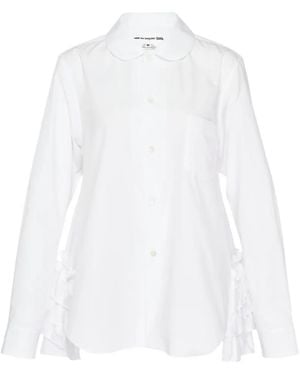 Comme des Garçons Ruffled Cotton Shirt - White
