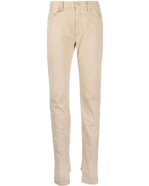 The Attico Slit-Hem Straight-Leg Jeans - Natural