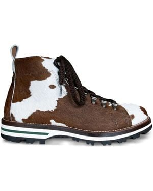 Monpiz Falcade Pedula Calf-Hair Lace-Up Boots - Brown