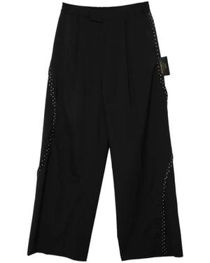 Undercover Pattern-Trim Trousers - Black