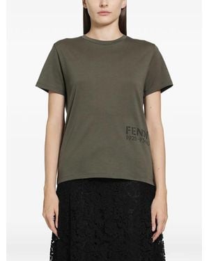 Fendi Logo-Print T-Shirt - Green