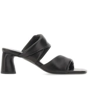 Halmanera Dally Folded Strap Mule Sandals - White