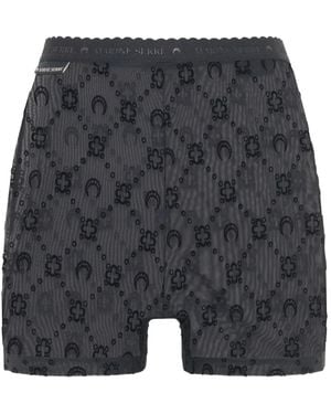 Marine Serre Flock-Print Mesh Shorts - Grey