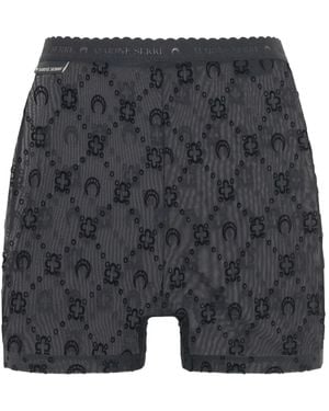 Marine Serre Flock-Print Mesh Shorts - Grey
