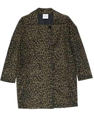 Aspesi Animal-Print Overcoat - Green