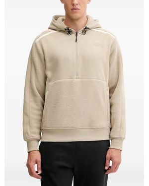 The North Face Logo-Embroidered Hoodie - Natural