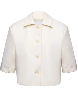 MEDEA Cropped Short-Sleeve Jacket - White