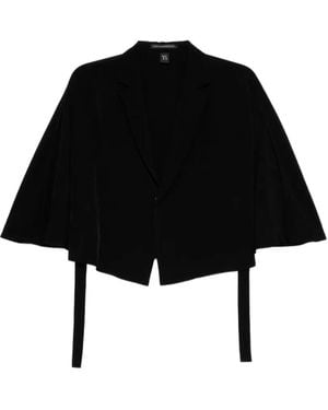 Y's Yohji Yamamoto Crepe-De-Chine Cape - Black