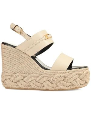 Sergio Rossi Bitt Buckle Plaited Sandals - Natural
