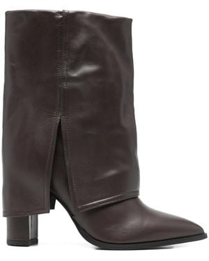 GISÉL MOIRÉ Ducie Pointed Boots - Grey