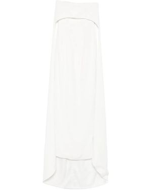 Vestiaire d'un Oiseau Libre Off-Shoulder Jurk Met Cape - Wit