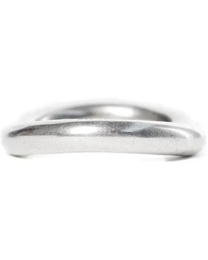 Ann Demeulemeester Anillo Con Logo Grabado - Blanco