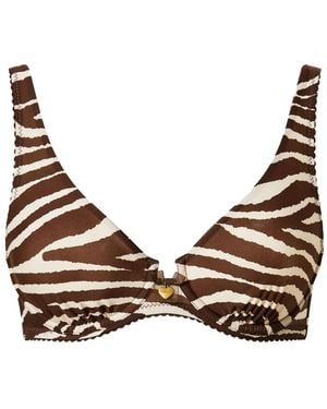 Twinset Zebra-Print Underwire Bra - Brown