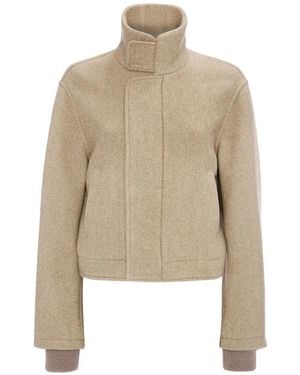 Victoria Beckham High-Neck Bomber Jacket - Natural