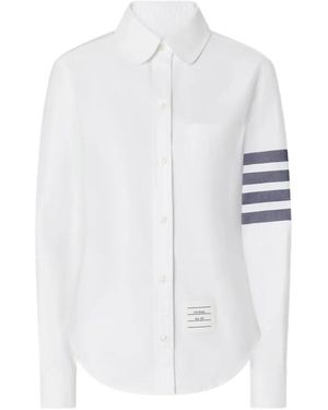 Thom Browne Camicia Oxford Con Dettaglio A 4 Righe - Bianco