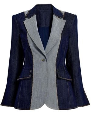 Cinq À Sept Sallie Denim Jack Met Contrasterend Vlak - Blauw