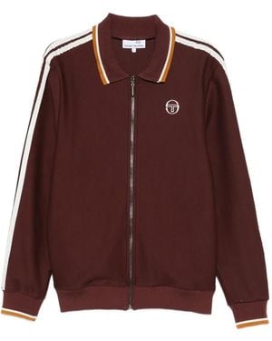Sergio Tacchini Stripe Zip Sweatshirt - Red