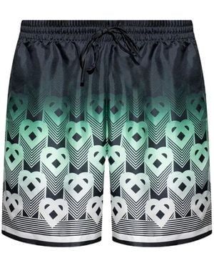 CASABLANCA Monogram-Print Drawstring Shorts - Green