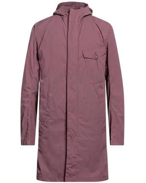 Herno Hooded Single-Breasted Coat - Purple