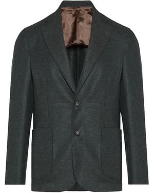 Barba Napoli Single-Breasted Notched-Lapel Blazer - Black