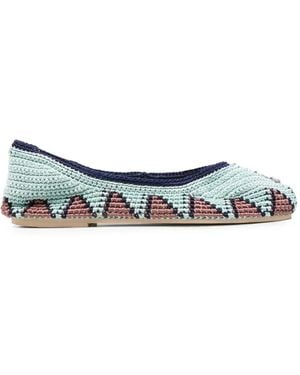 SLO_HAND_MADE Crochet Ballet Flats - White