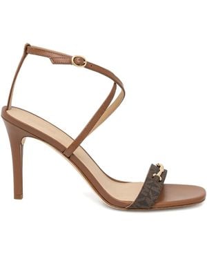 MICHAEL Michael Kors Monogram-Pattern Sandals - Metallic