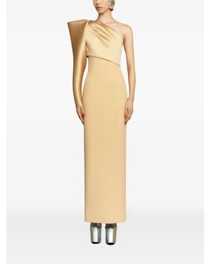 Solace London Tally Satin-Sleeve Maxi Dress - White