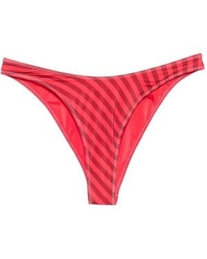 Frankie's Bikinis X Jennie Dove Striped Bikini Bottoms - Red