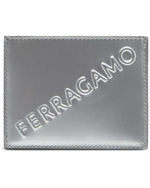 Ferragamo Portafoglio Con Logo Goffrato - Grigio