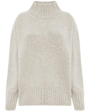 Malo Turtle Neck Cashmere Sweater - White