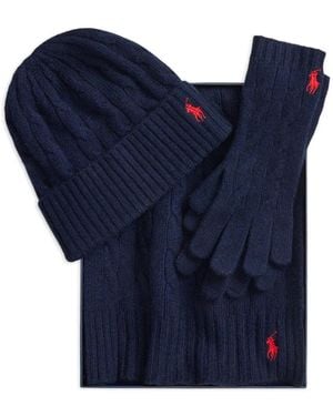 Polo Ralph Lauren Set Con Sciarpa (3 Pezzi) - Blu