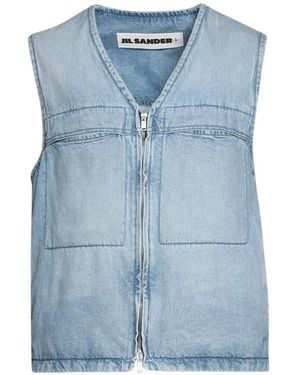 Jil Sander Zip-Up Denim Gilet - Blue