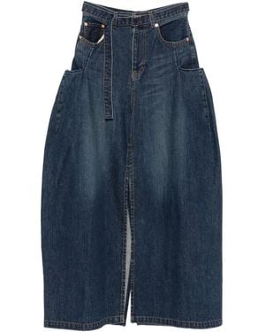 Sacai Jeansrock mit Gürtel - Blau