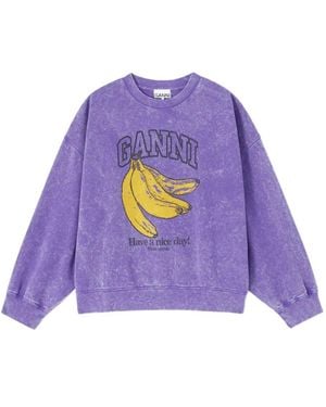 Ganni Vintage Wash Sweatshirt - Purple