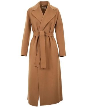 Max Mara Belted Notch-Lapel Coat - Brown