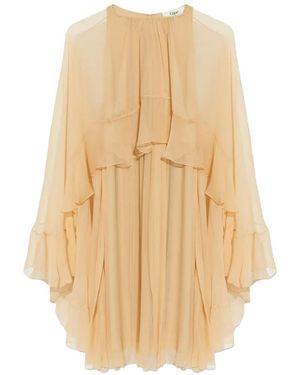 Chloé Ruffled Silk Mini Dress - White
