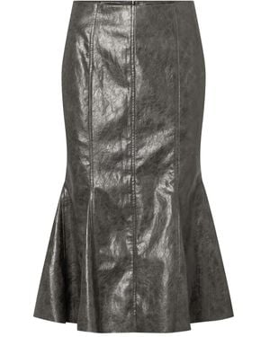 Elena Velez Fishtail Midi Skirt - Gray