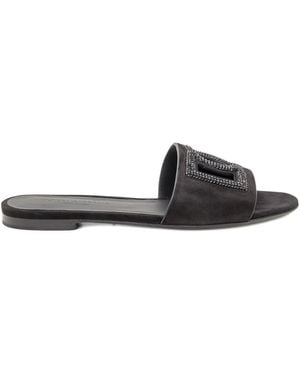 Dolce & Gabbana Sandalias con apliques de logo - Negro