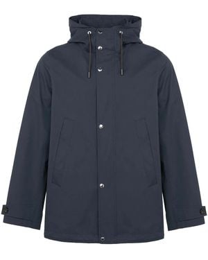 Yves Salomon Waterproof Parka Coat - Blue