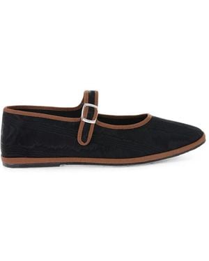 DROGHERIA CRIVELLINI Buckle-Fastening Ballet Flats - White