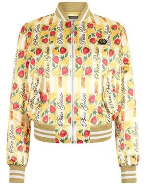 Philipp Plein Striped Bomber Jacket - Metallic