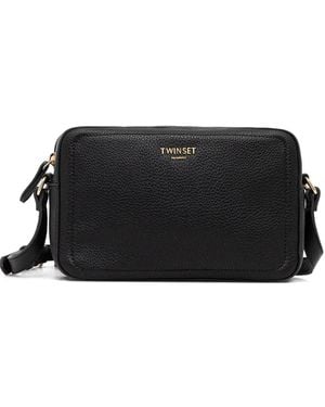 Twinset Logo-Lettering Cross Body Bag - Black
