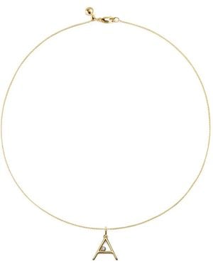 Monica Vinader Solitaire Diamond Initial A Pendant - White