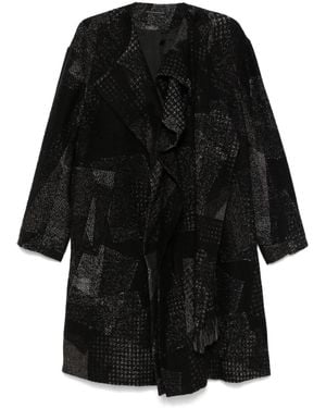 Y's Yohji Yamamoto Abrigo con motivo patchwork - Negro