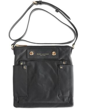 Marc Jacobs Logo-Print Shoulder Bag - Black